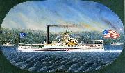 James Bard Confidence, Hudson River steamboat built 1849, later transferred to California France oil painting artist